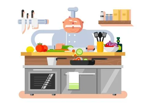 Cook character man Stock Illustration