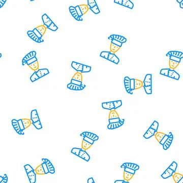 Cook chef canteen worker vector seamless pattern Stock Illustration