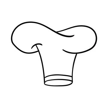 Cook chef hat or cap in outline sketch cartoon style. Coloring vector hand drawn Stock Illustration
