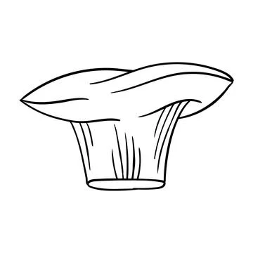 Cook chef hat or cap in outline sketch cartoon style. Coloring vector hand drawn Stock Illustration
