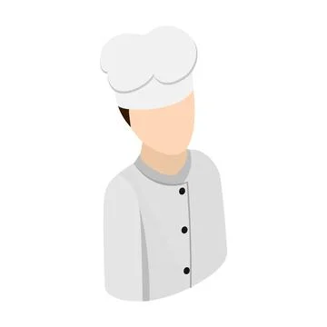 Cook chef isometric 3d icon Stock Illustration