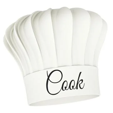 Cook Chef, white chef hat. 3D rendering Stock Illustration