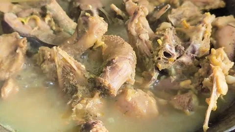 Cook chicken opor in a pan 库存影片 329492676