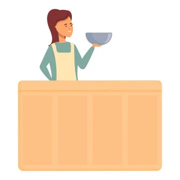 Cook class icon cartoon vector. Online food Illustrazione stock