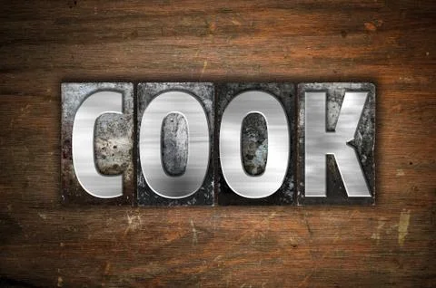 Cook Concept Metal Letterpress Type 스톡 일러스트