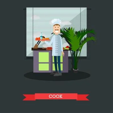 Cook concept vector illustration in flat style Stock Illustration
