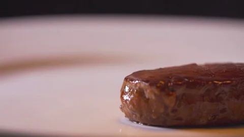 Cook cooks meat Stock Footage 83346752