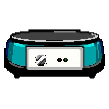 Cook crepe maker pixel art vector illustration Illustrazione stock