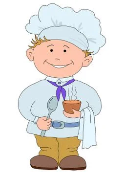 Cook with cup of coffee Stock Illustration