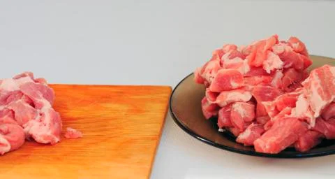 Cook,  cut meat Stock Photos