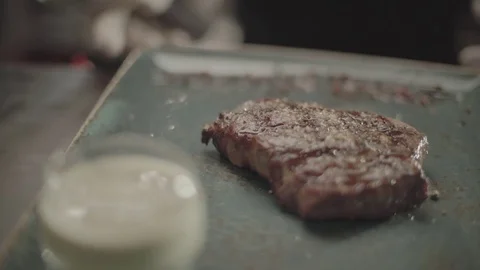 The cook cuts fried meat Video stock 74538515