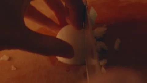 Cook cuts onions Stock Footage 117940985