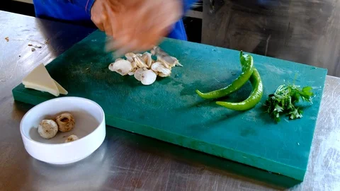 Cook cutting cheese professionally Stock Footage 116446319