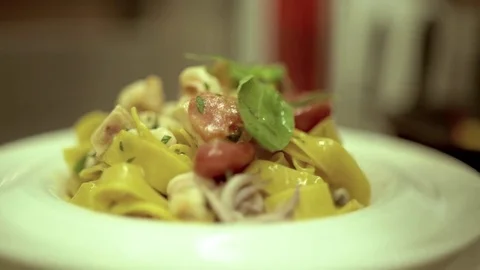 The Cook Decorates the Paste Stock Footage 82222058