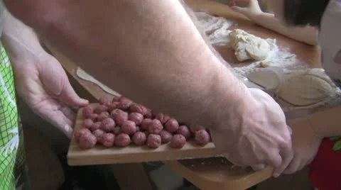 Cook dumplings,wrap the meat Stock-Footage 10768111