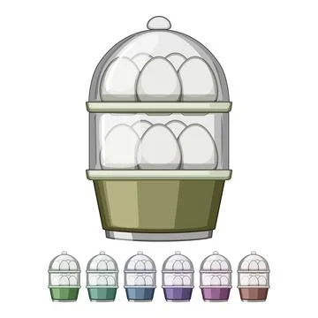 Cook egg cooker cartoon vector graphic イラスト素材