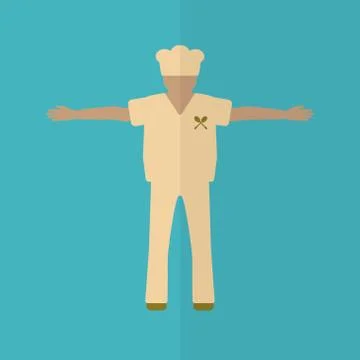Cook flat icon. Kitchen staff. Chef. Editable and design suitable vector illu Stock Illustration