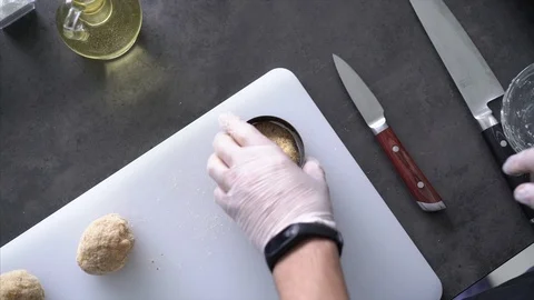 Cook forms cutlets. Pike cutlets. Meat cutlets. Stock Footage 126444698