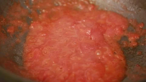 Cook fried tomato sauce (1) Stock Footage 202161971