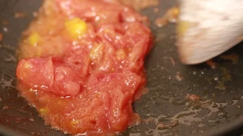 Cook fried tomato sauce (2) Stock Footage 202162002