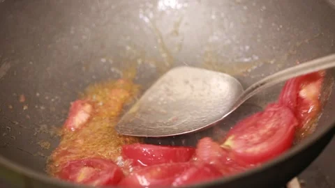 Cook fried tomato sauce (4) Stock Footage 202161989