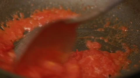 Cook fried tomato sauce (6) Stock Footage 202162025