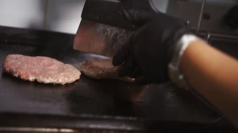 Cook fries cutlets Stock Footage 129685579