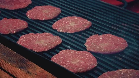 Cook grilled meat Stock Footage 76248832