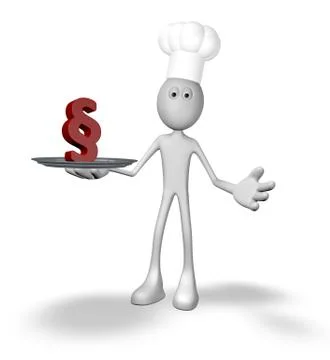 Cook guy with paragraph symbol - 3d rendering Stock Illustration