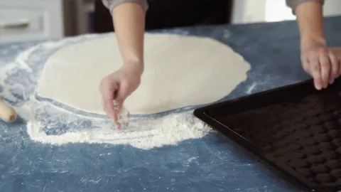 Cook hands making pizza dough Stock Footage 73096781