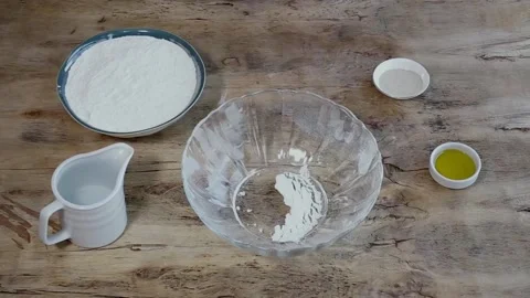 Cook hands making pizza dough and preparing Stock Footage 131156647