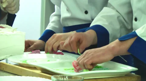 Cook Hands Making Sweets 3 Stock Footage 34522630