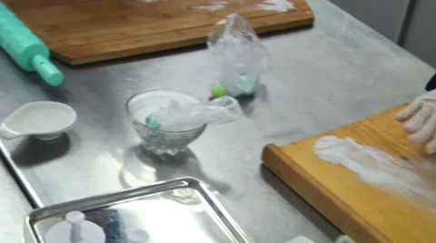 Cook Hands Making Sweets 4 Stock Footage 34522645