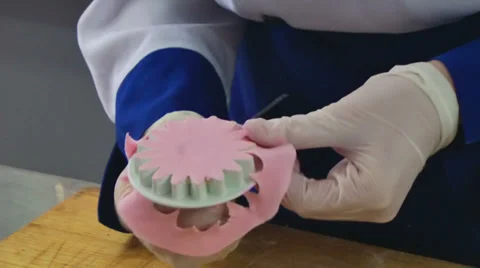 Cook Hands Making Sweets 5 Stock Footage 34522675