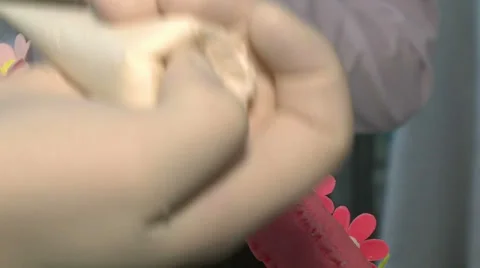 Cook Hands Making Sweets Stock Footage 36054505