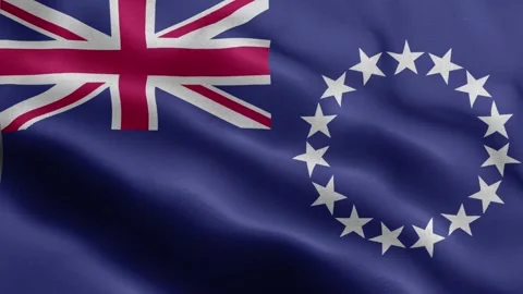 Cook Islands flag Front Stock Footage 318677464