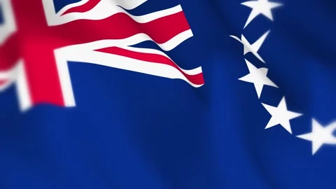 Cook Islands Flag Seamless Loop 4k 60fps Animation Stock Footage 340344189