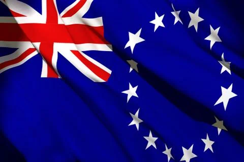 Cook Islands flag waving Stock Illustration