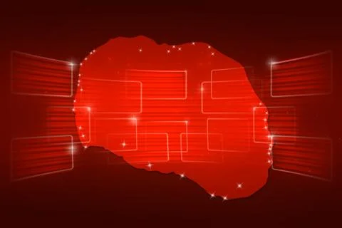 Cook islands map world map news communication red Stock Illustration