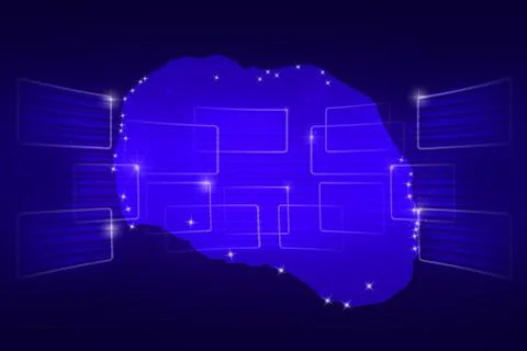 Cook islands map world map news communication blue Illustrazione stock