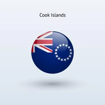 Cook Islands round flag. Vector illustration. Stock-Illustration