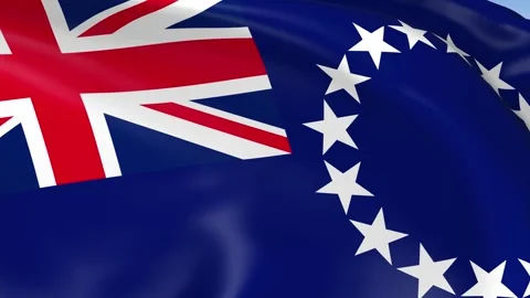Cook Islands Waving Flag Background Loop Stock Footage 317847857