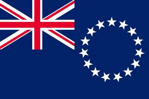 Cook Islands waving flag pattern background. Realistic national flag design.. Stock Illustration
