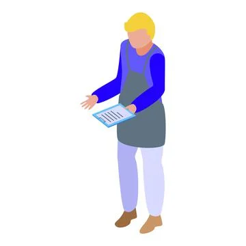 Cook job icon isometric vector. Work seek Illustrazione stock