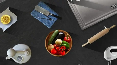Cook &amp; Kitchen Animation Stock-Footage 338187699