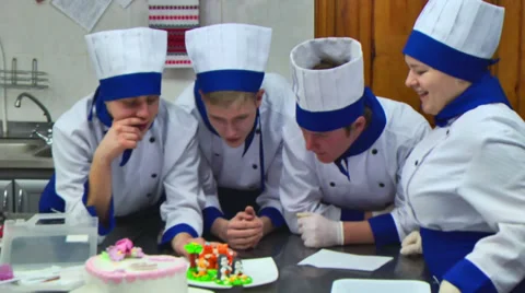 Cook in Kitchen Making Sweets 3 Stock Footage 34522710