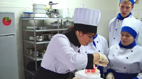 Cook in Kitchen Making Sweets 6 Stock Footage 34522721