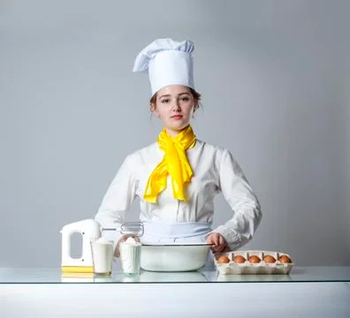 Cook in kitchen Stock Photos
