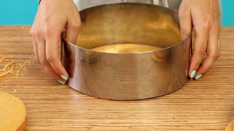 Cook is in the Kitchen Preparing a Cake Stock Footage 75591661