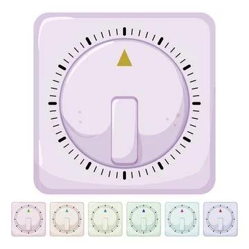 Cook kitchen timer clock cartoon vector graphic 스톡 일러스트